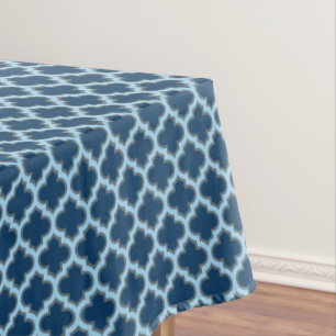 Toalha De Mesa Trellis Azul e Bebê, Latite, Quatrefoil