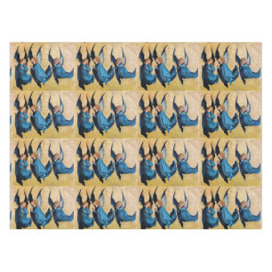 TOALHA DE MESA TRÊS ANJOS DO NATAL NO AZUL