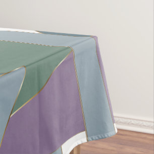Toalha De Mesa Triângulo Geométrico Padrão Azul Violeta Verde