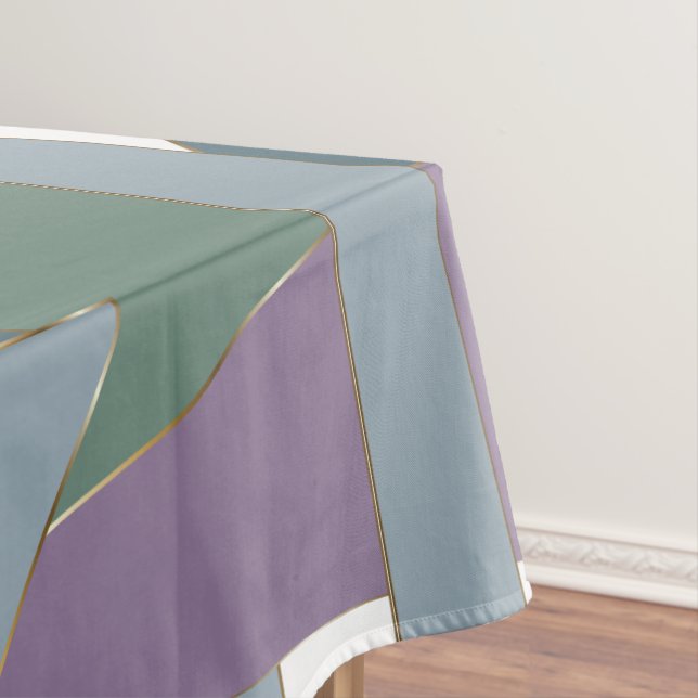 Toalha De Mesa Triângulo Geométrico Padrão Azul Violeta Verde (Posição Original)