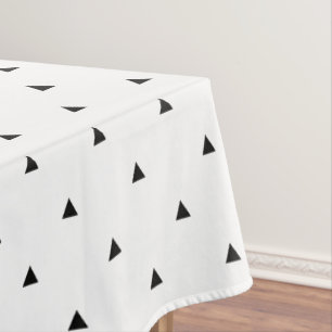 Toalha De Mesa Triângulos geométricos brancos pretos elegantes