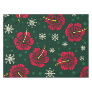 Toalha De Mesa Tropical Floral Hibiscus Snowflakes Natal |