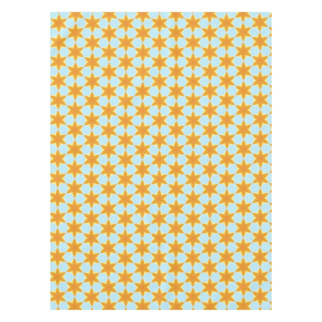 Toalha De Mesa Tropical Starfruit Pattern Blue Orange  (Frente)