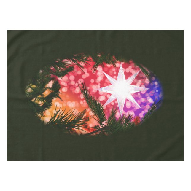 Toalha De Mesa Tudo Está Bright Tablecloth De Natal (Frente (Horizontal))