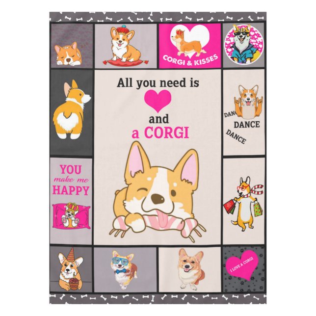 Toalha De Mesa Tudo Que Você Precisa É Corgi Blanket (Frente)