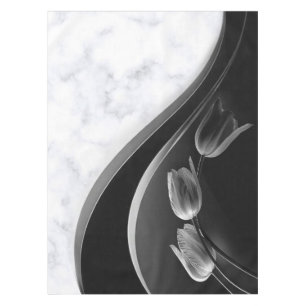Toalha De Mesa Tulipas Abstrato de mármore branco