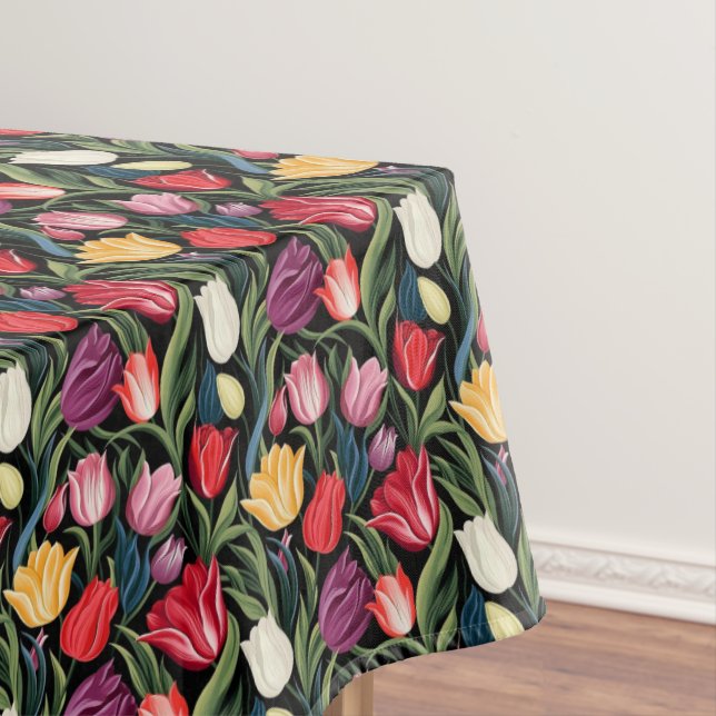 Toalha De Mesa Tulips Floral Cotton Tablecloth (Posição Original)
