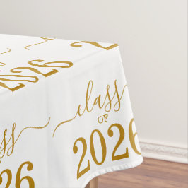 Toalha De Mesa Turma de 2026 Roscas Elegantes em Dourado