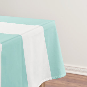 Toalha De Mesa Turquesa clara e horizontal branca