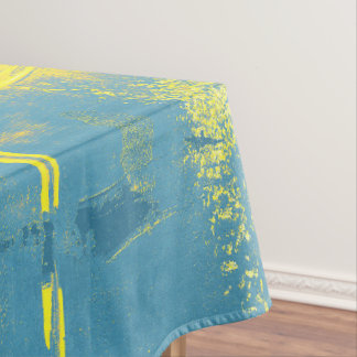 Toalha de mesa turquesa e amarela para decoração d