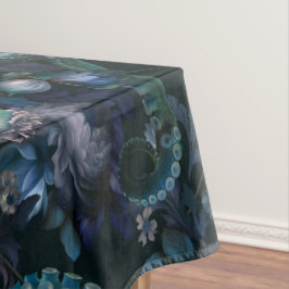 Toalha De Mesa Turquesa Gótica Cthulhu Tentáculo Com Flores