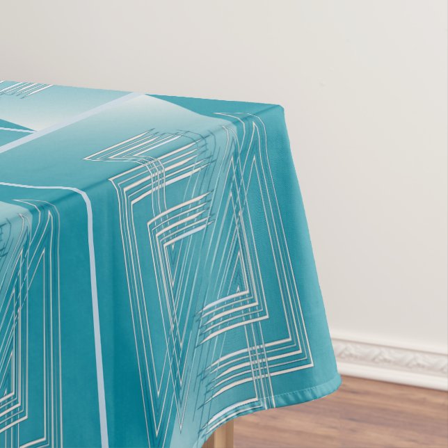 Toalha De Mesa Turquesa opaca branca (Posição Original)