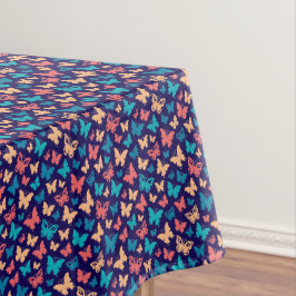 Toalha De Mesa Turquesa rosa-branca borboleta contemporânea púrpu