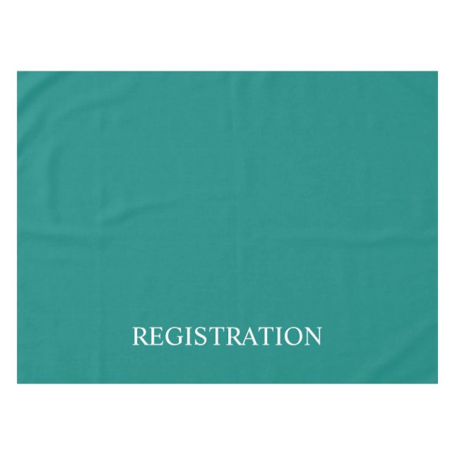 Toalha De Mesa Turquesa Teal Registration Desk (Frente (Horizontal))