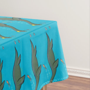 Toalha De Mesa Um belo e feliz cartoon de monstro do mar, plesios