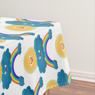 Toalha De Mesa Um desenho animado da nuvem-arco-íris, uma nuvem d