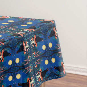 Toalha De Mesa Um Gato Preto Familiar e Cogumelos Venenosos Hallo