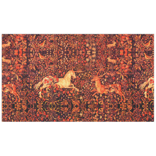 Toalha De Mesa UNICORN E DEER,FLORES,ANIMAIS FLORESTAIS Red Flora
