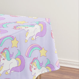 Toalha De Mesa Unicórnio Bonito Dormindo com Estrela Colorida