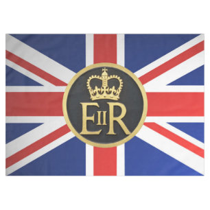 Toalha De Mesa Union Jack e insígnias reais do jubileu