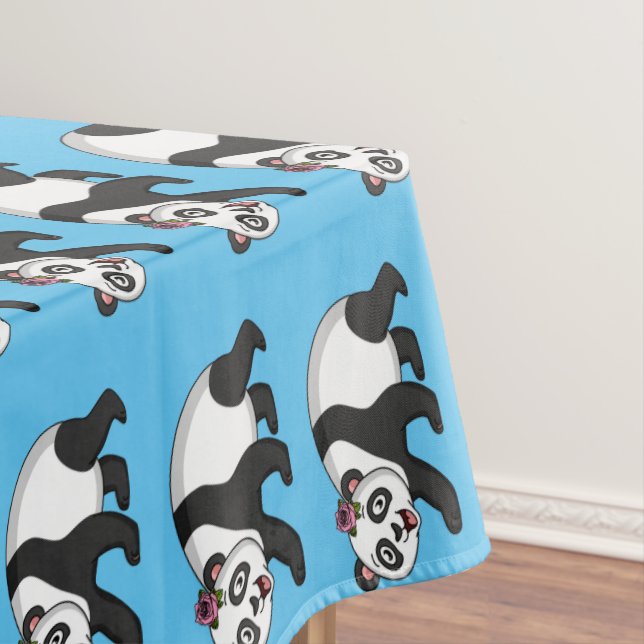 Toalha De Mesa Urso panda bonito e feliz com desenho animado (Posição Original)