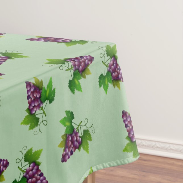Toalha De Mesa Uvas de vinho tinto sobre verde lima (Posição Original)