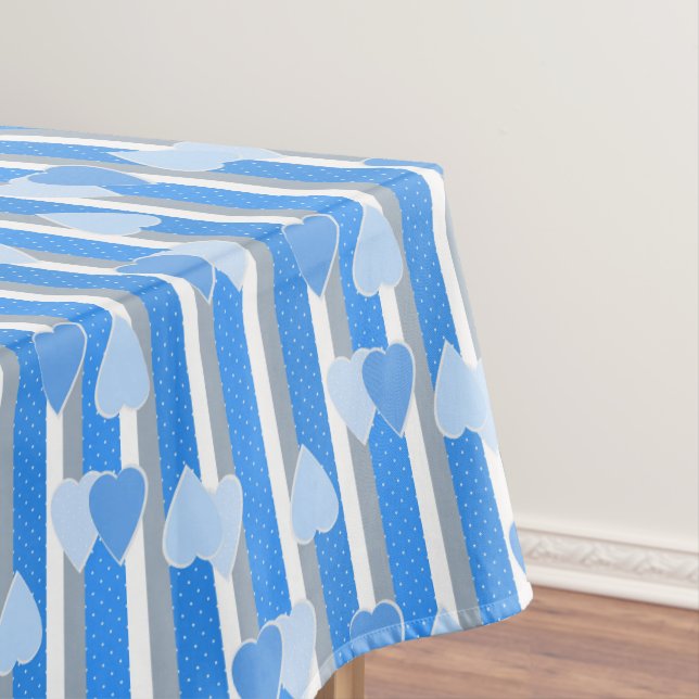 Toalha De Mesa Valentine's Day hearts on striped background  (Posição Original)