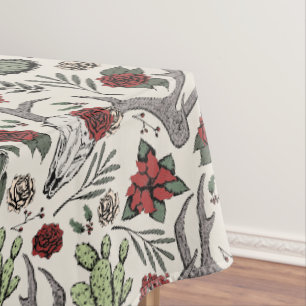 Toalha De Mesa Vaqueira Red and Green Country Antlers