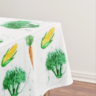 Toalha De Mesa Vegetais orgânicos da aguarela