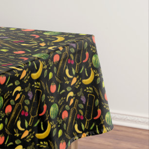 Toalha De Mesa Veggens e Garrafas Douradas Tablete de Hipster de