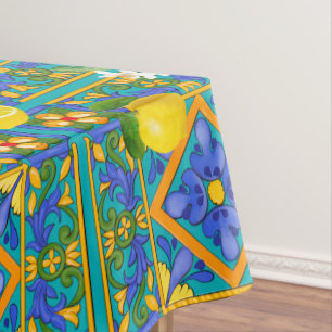 Toalha De Mesa Verão, azulejos sicilianos, citrinos, laranjas, m