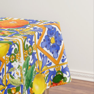Toalha De Mesa Verão, azulejos sicilianos, citrinos, laranjas, m