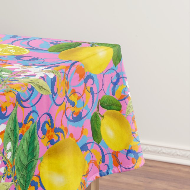 Toalha De Mesa Verão, citrinos, boho, boemia, Mediterrâneo floral (Posição Original)