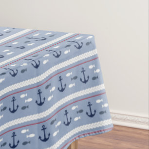 Toalha De Mesa Verão náutico azul