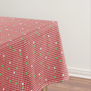 Toalha De Mesa Verde branco vermelho do teste padrão gráfico