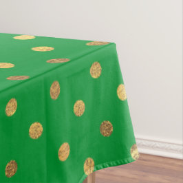 Toalha De Mesa Verde com pontos brilhantes Dourados