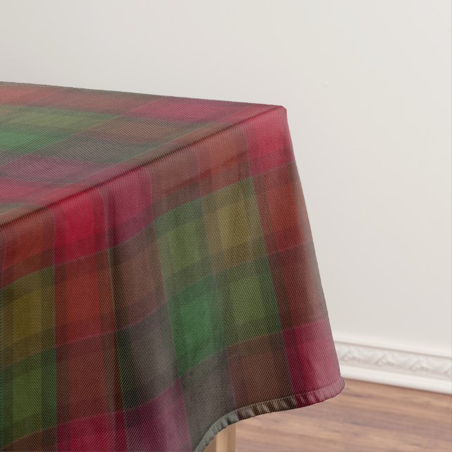 Toalha De Mesa Verde e vermelho, tartã (Posição Original)