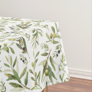 Toalha De Mesa Verde Salvia Aquarela Francês País Chic Olivas