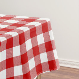 Toalha De Mesa Verificação Clássica de Gingham Vermelho e Branco 