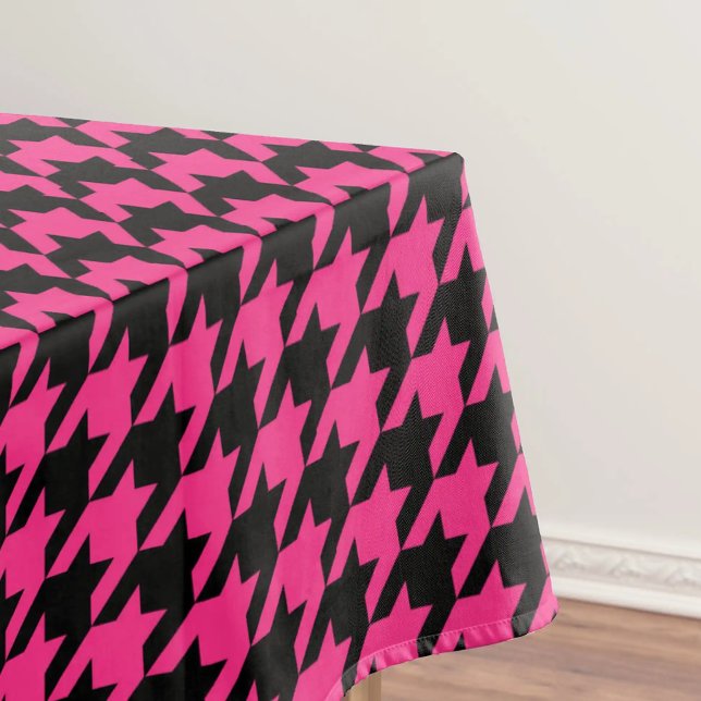 Toalha De Mesa Verificação de Tonalidade Preta Rosa (Criador carregado)