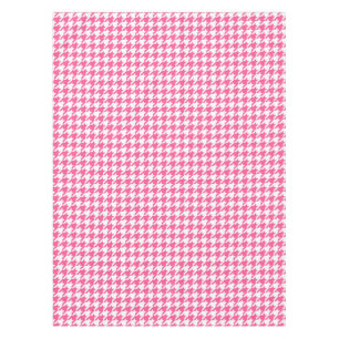Toalha De Mesa Verificação de Tonalidade Rosa e Branca