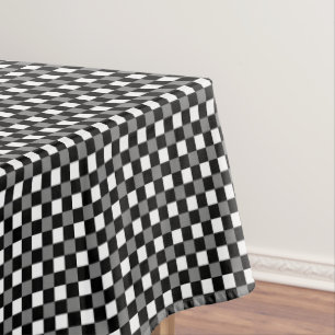 Toalha De Mesa Verificação Gingham Preta