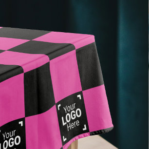 Toalha De Mesa Verificações rosa-quente Logotipo comercial Evento