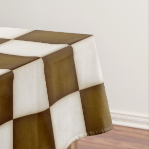Toalha De Mesa Verificadores de cor grande marrom e branco antigo