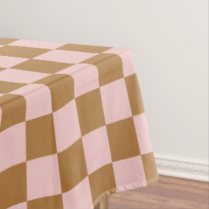 Toalha De Mesa Verificadores Rosa e Castanho