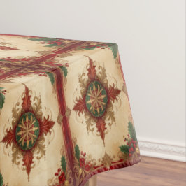 Toalha de Mesa Vermelha Decorativa de Feriado