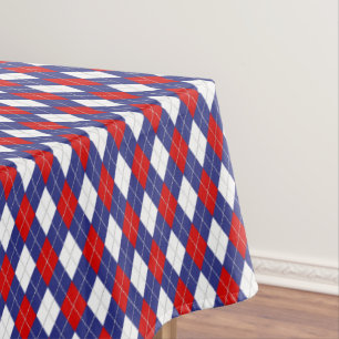Toalha De Mesa Vermelho,Branco,Azul Argyle 2-52x70 ALGODÃO