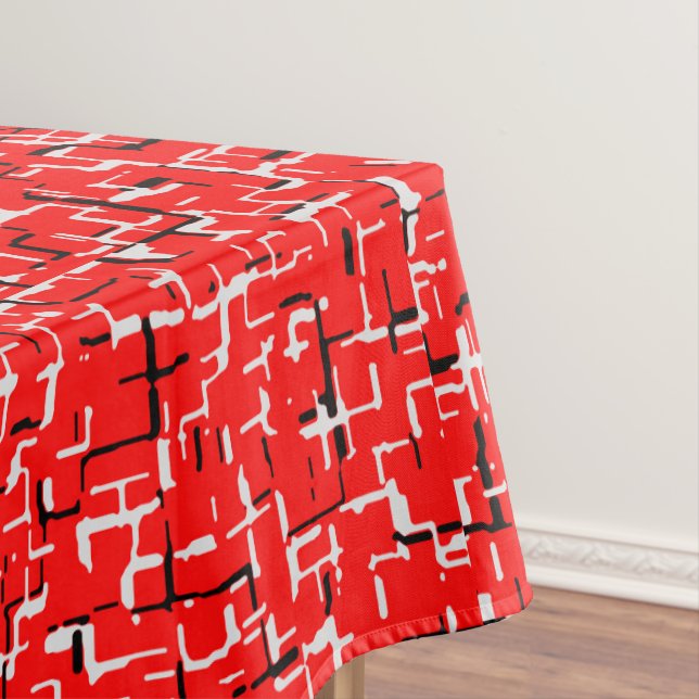 Toalha De Mesa Vermelho Cinza Branco Preto (Posição Original)