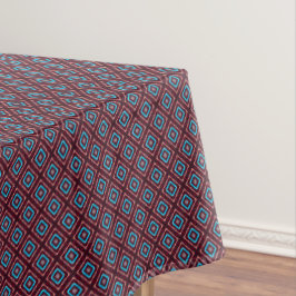 Toalha De Mesa Vermelho Com Diamante Azul