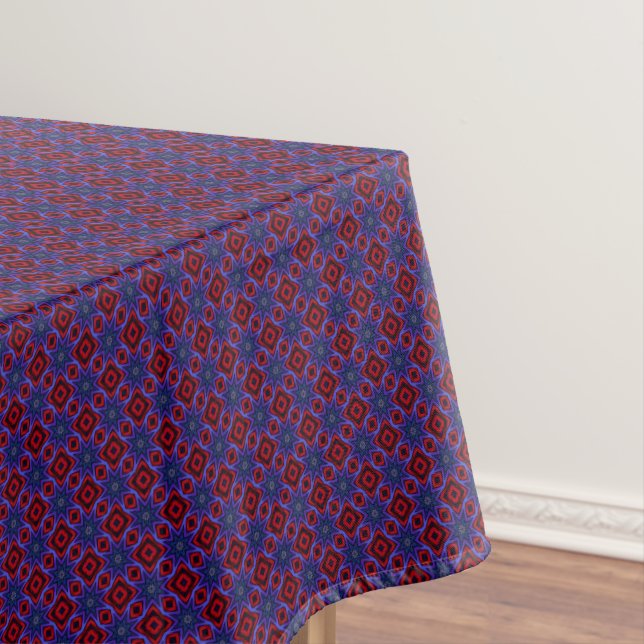 Toalha De Mesa Vermelho Com Estrelas Azuis (Posição Original)